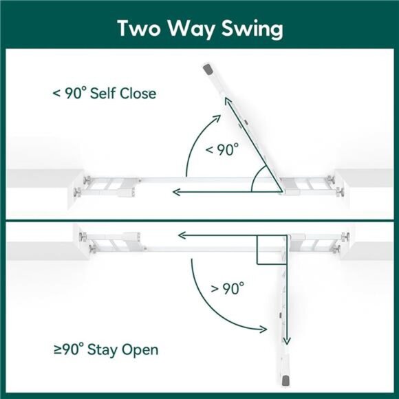 Auto Close Baby Gate with Small Cat Door, 29-43" Metal Cat Gate for Doorway - Picture 5 of 7